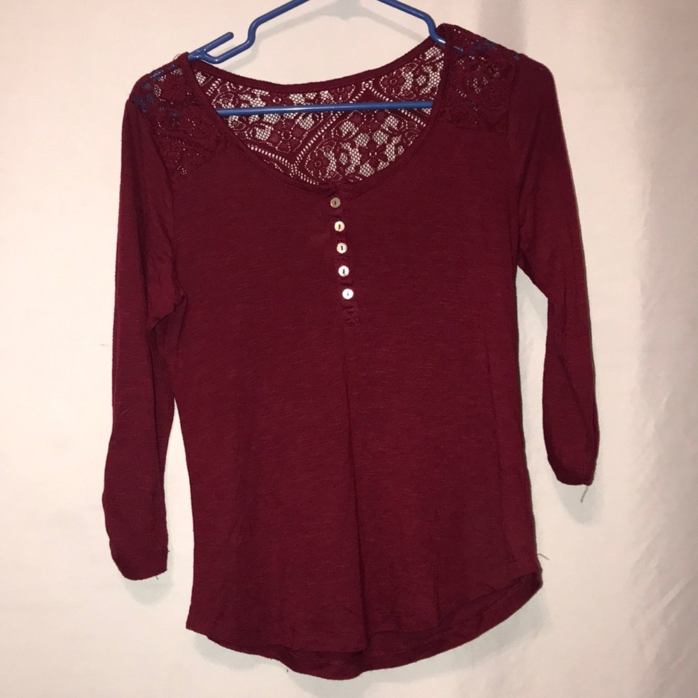 Neon Soul Burgundy/Lace Top